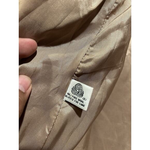 Vintage Jones New‎ York Petite Brown Tan Long Pea Coat Trench (See Measurements) - Picture 7 of 7